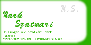 mark szatmari business card